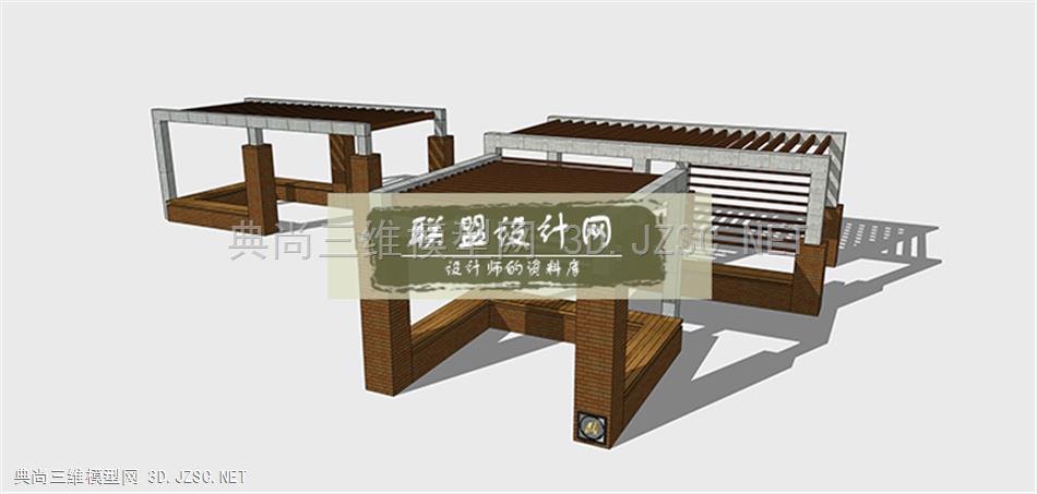 现代廊架su模型0 (27)