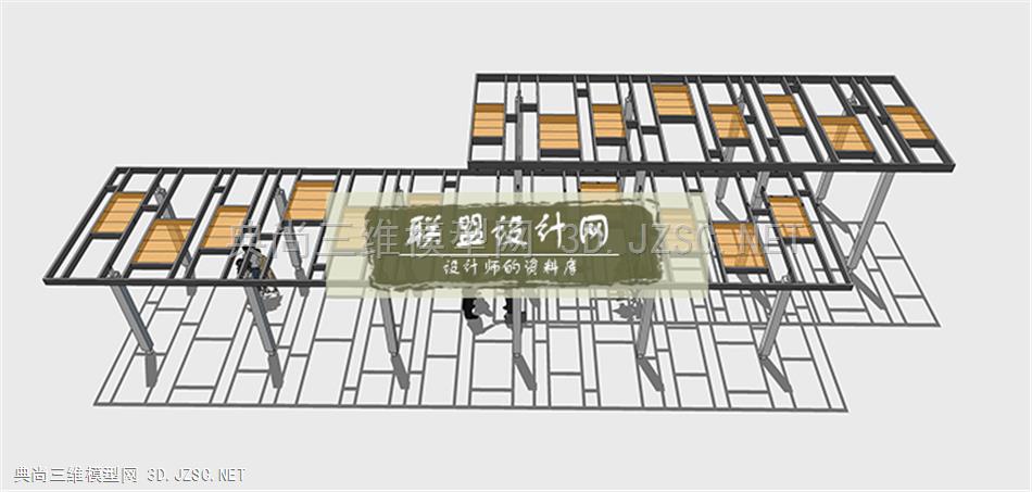 现代廊架su模型0 (14)