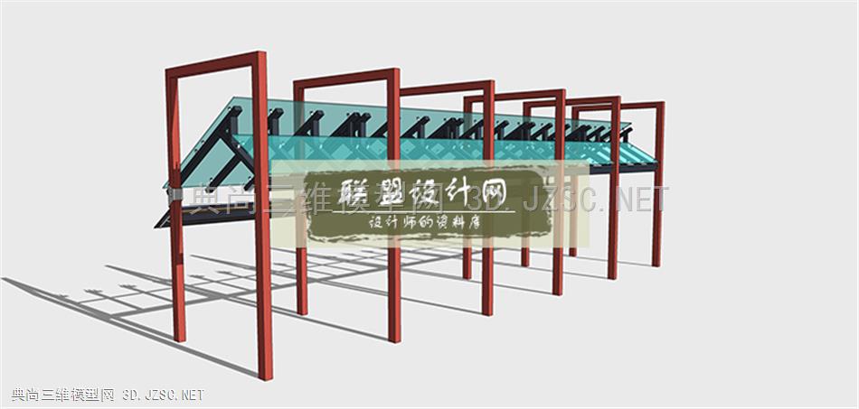 现代廊架su模型0 (43)