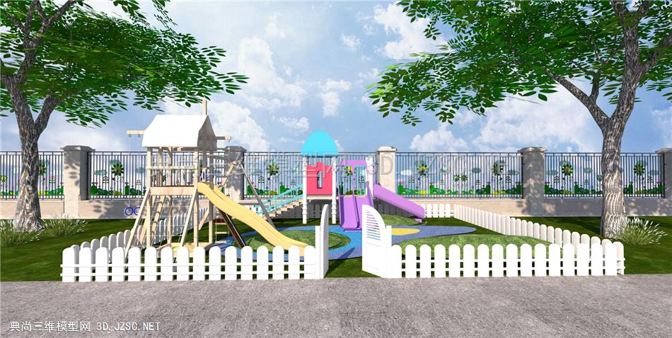 儿童游乐设施 儿童活动区 滑梯 攀爬架 幼儿园户外景观 儿童乐园 原创