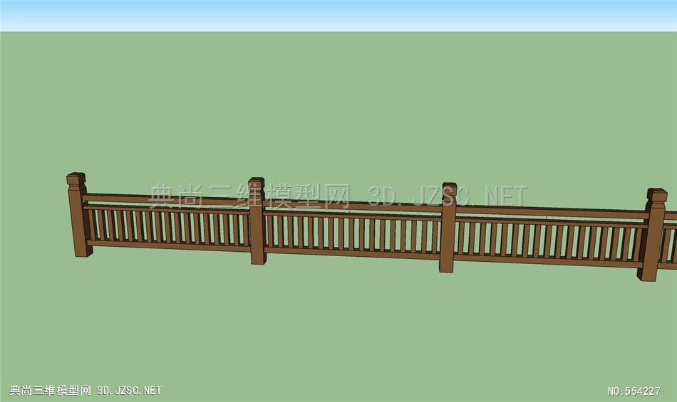 简单景观中式栏杆su模型栏杆模型su模型