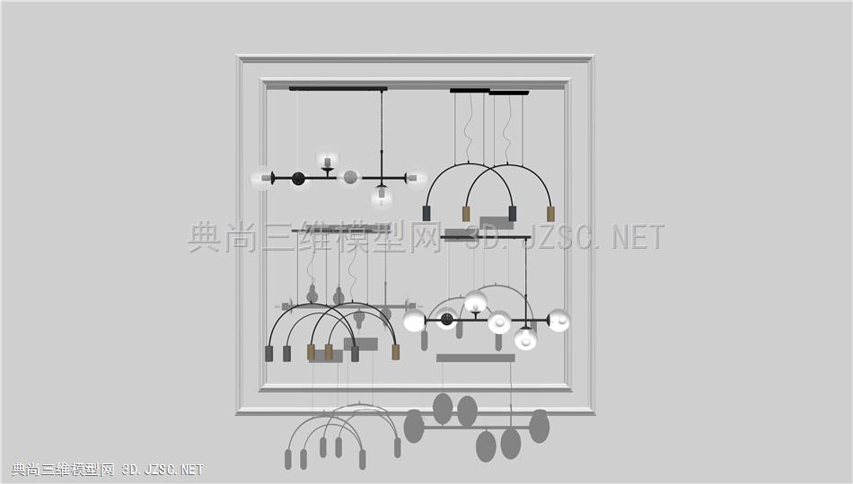 现代简约吊灯  灯具组合  灯