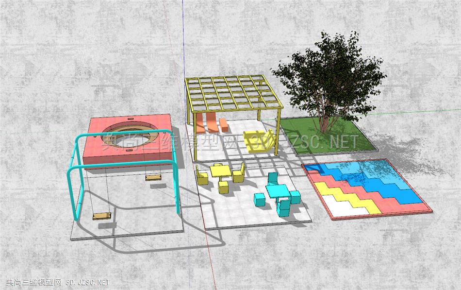 多彩像素乐园 儿童活动设施 景观小品 景观亭子 景观座椅