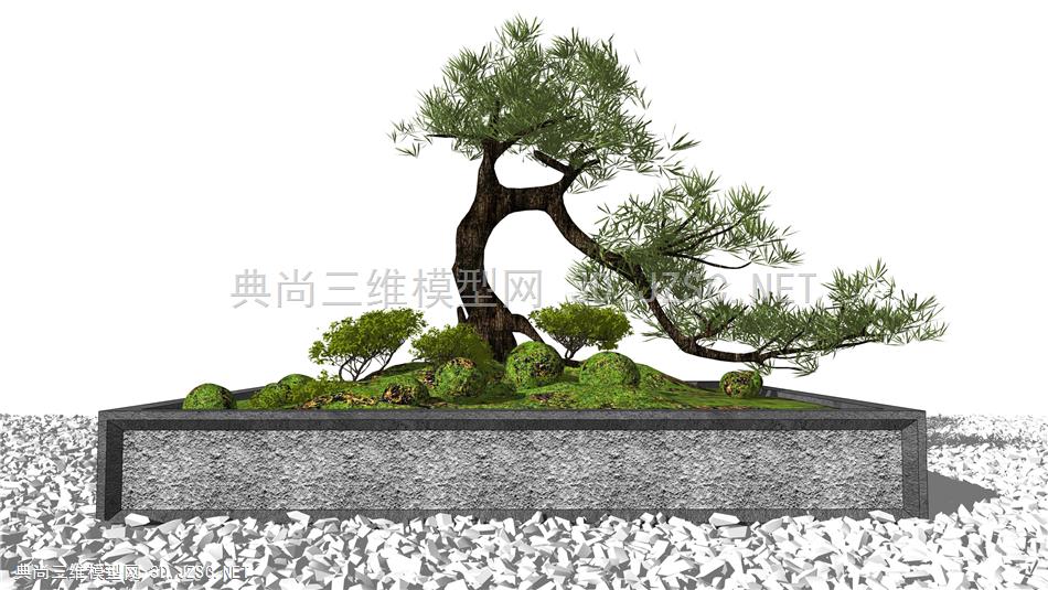 新中式景观小品 松树 苔藓 园艺小品 原创