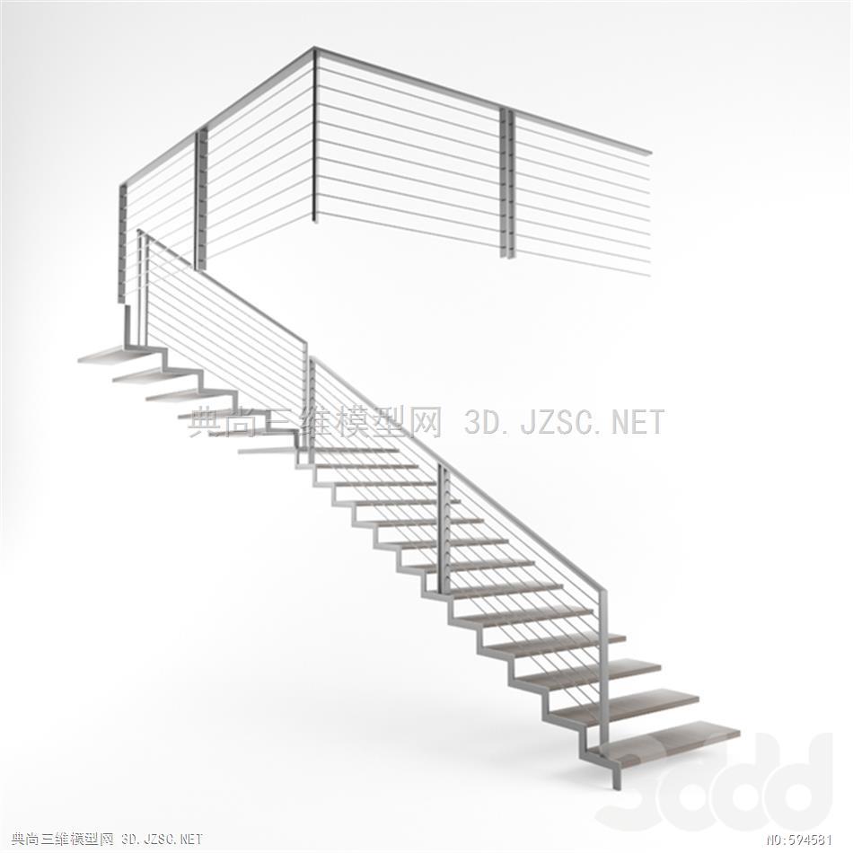 工程图 楼梯 简笔画 户型图带金属扶手的现代木楼梯 modern wooden