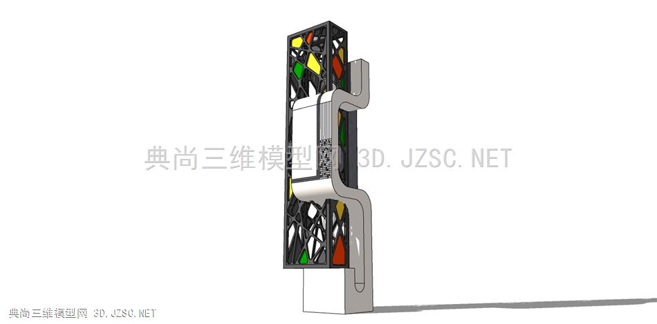 现代商业街标识牌01