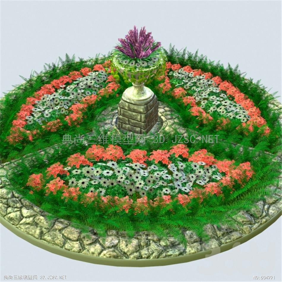 紫露草属蛋糕开运竹设计效果图圆形花坛Круглаяклумба