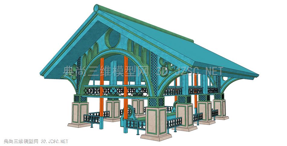 欧式建筑俄罗斯建筑模型主题建筑1105