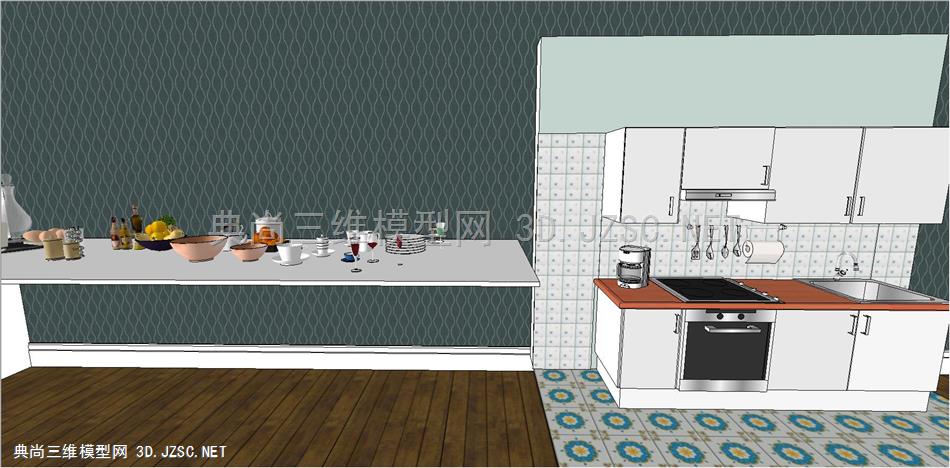 现代家具厨房用具SU模型