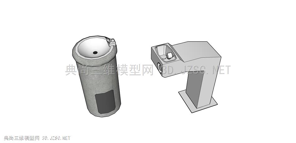 现代户外饮水机洗手盆