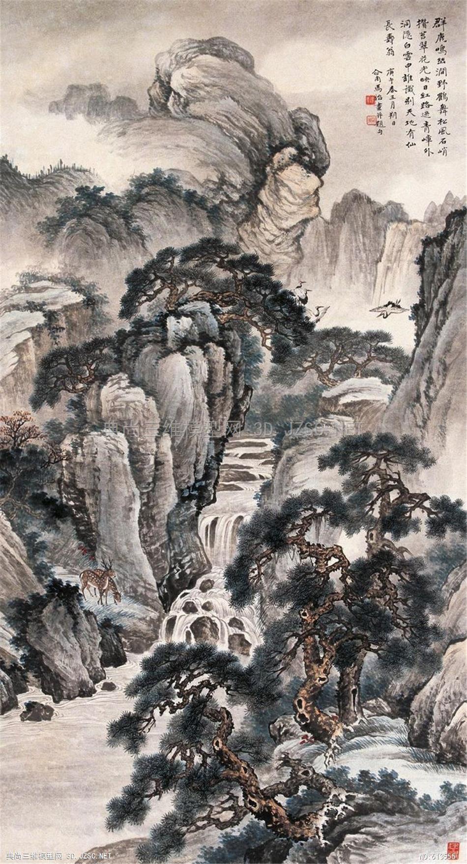 中式山水人物挂画墙面装饰挂画 (29)