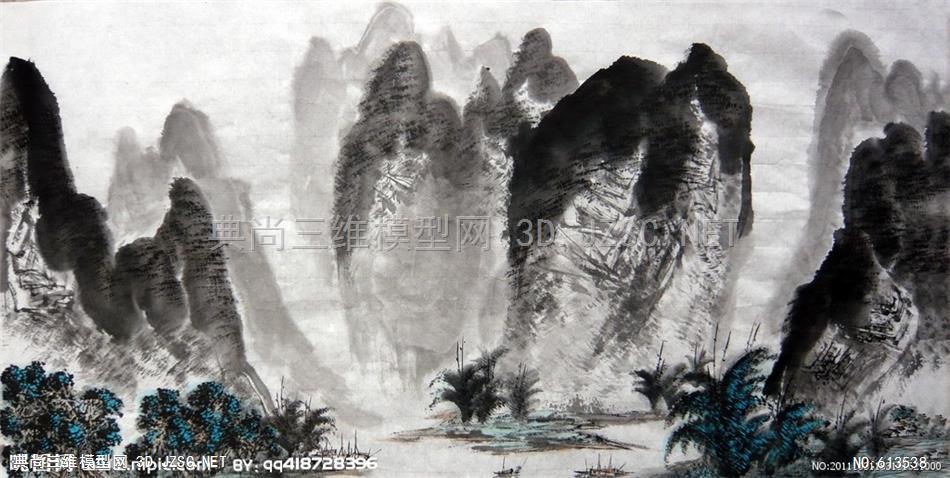 中式山水人物挂画墙面装饰挂画 (12)