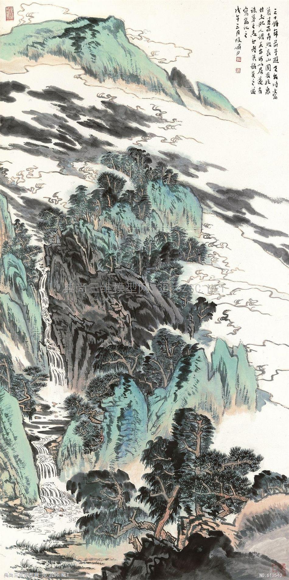 中式山水人物挂画墙面装饰挂画 (14)