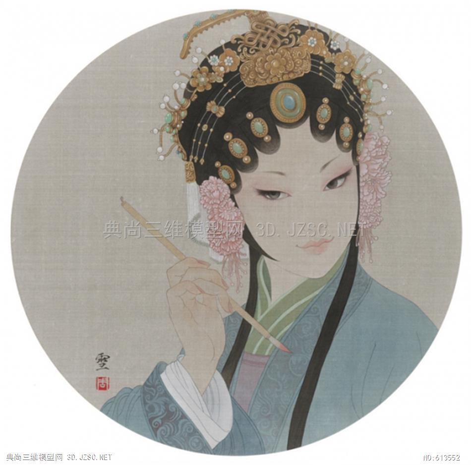 中式山水人物挂画墙面装饰挂画 (26)