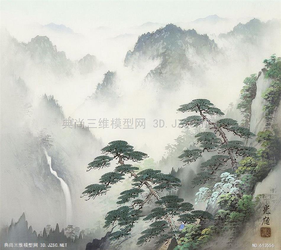 中式山水人物挂画墙面装饰挂画 (30)