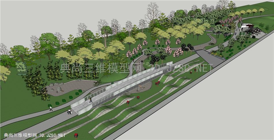 公园广场景观节点设计SU模型