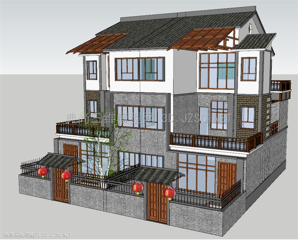 新农村住房建筑精品-SU模型