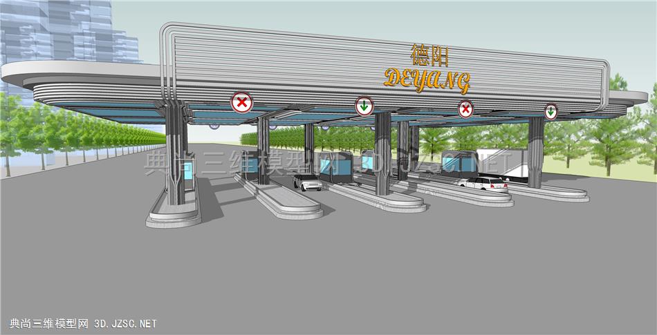 收费站建筑设计SU模型