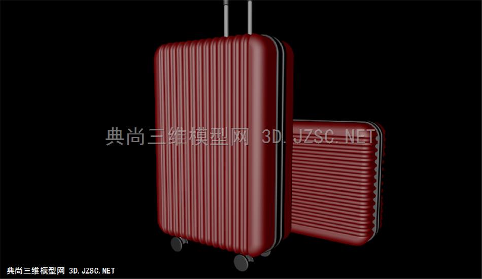 拉杆行李箱 c4d模型