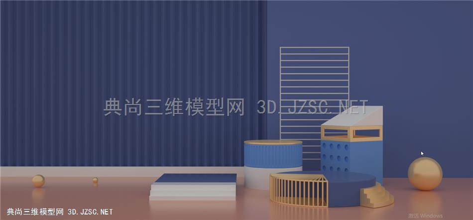 几何海报模型场景 C4D模型