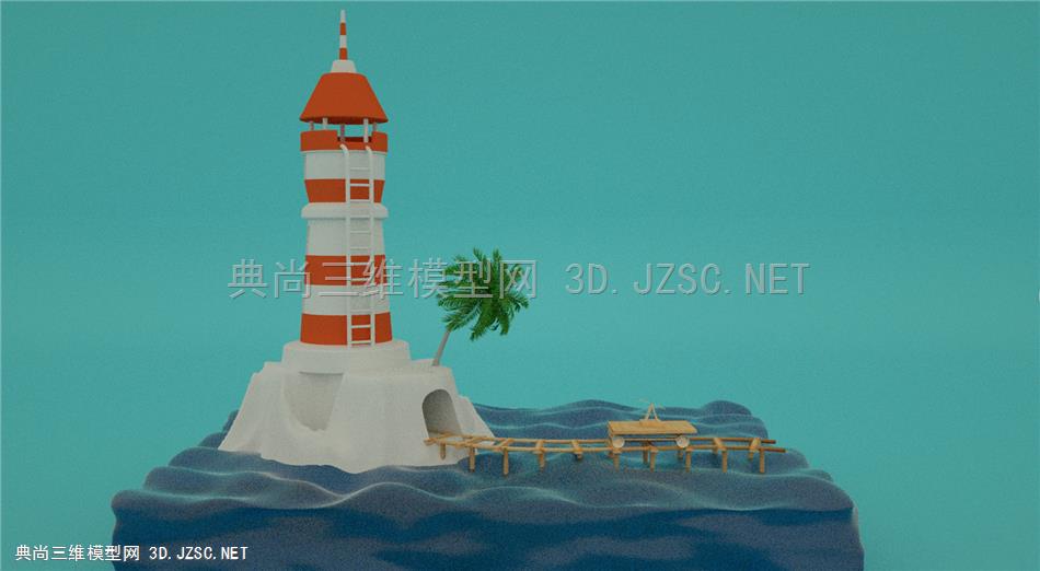 海水小岛 C4D模型