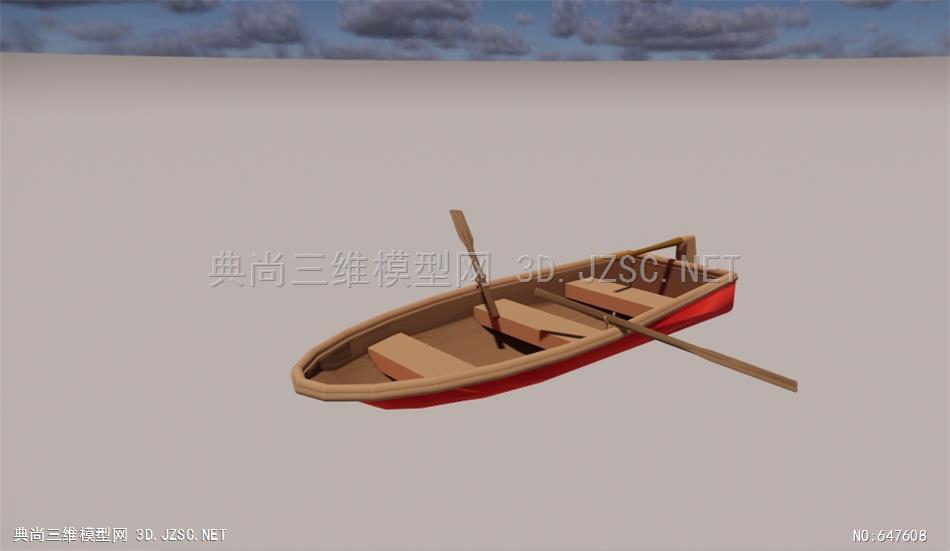 轮船木船帆船模型木舟boat建筑小品草图模型su模型