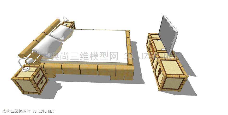 现代风格民宿风双人床 (7)