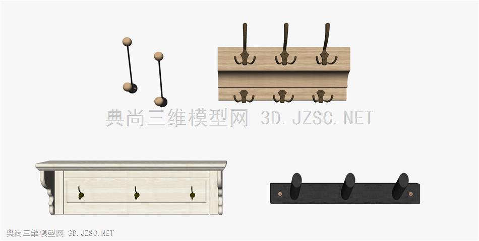 现代风格民宿风衣帽架＆挂钩 (14)