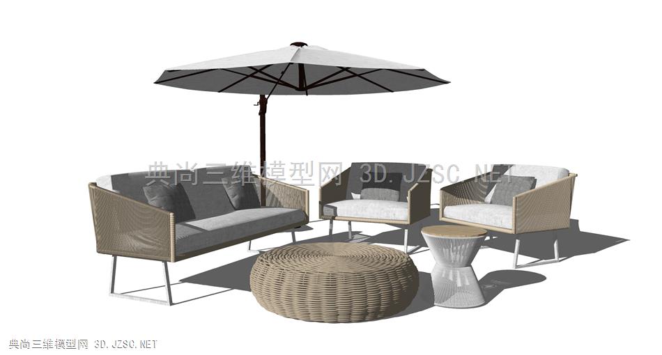 现代风格户外沙发 藤编沙发茶几 单人沙发 太阳伞桌椅 原创