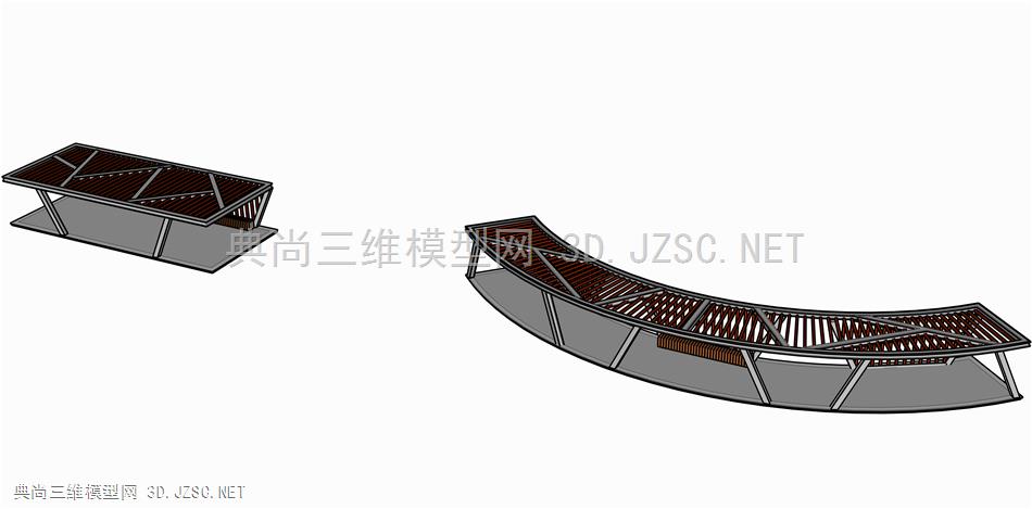 现代矩、弧形廊架