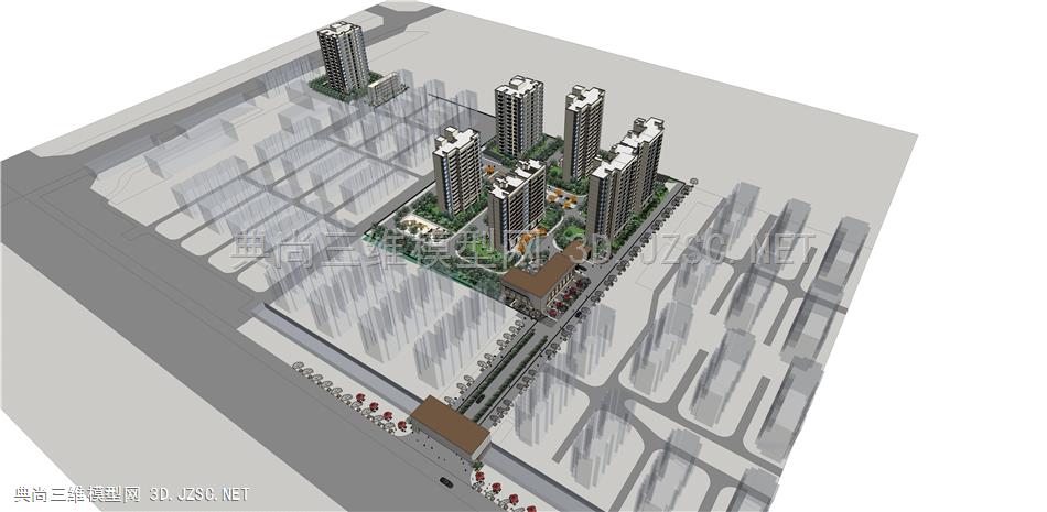 住宅小区项目整体模型2