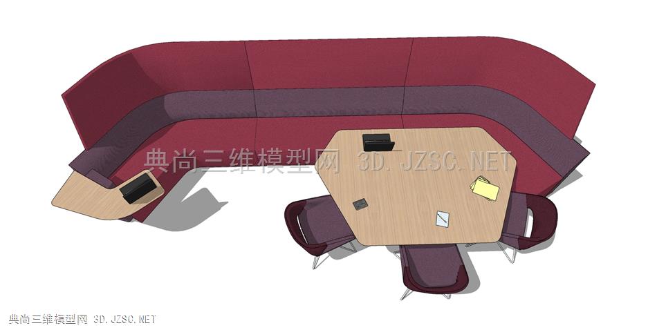 现代时尚工装卡座沙发 (1)
