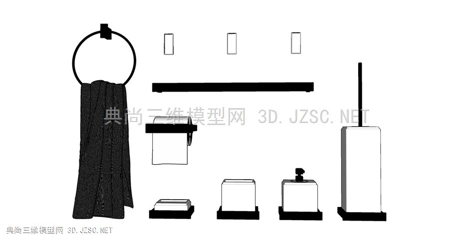 现代风格卫浴用品组合 (2)