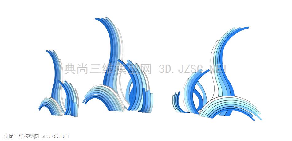 海洋雕塑11 海洋馆装置 游乐园模型 儿童公园装置 抽象海浪装置