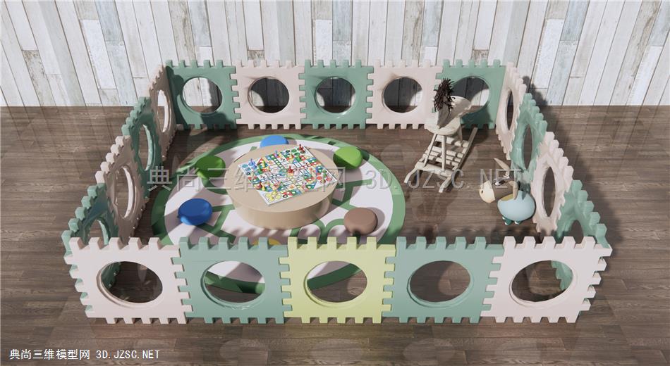 现代儿童娱乐围栏 栅栏 玩具 学习桌椅 原创