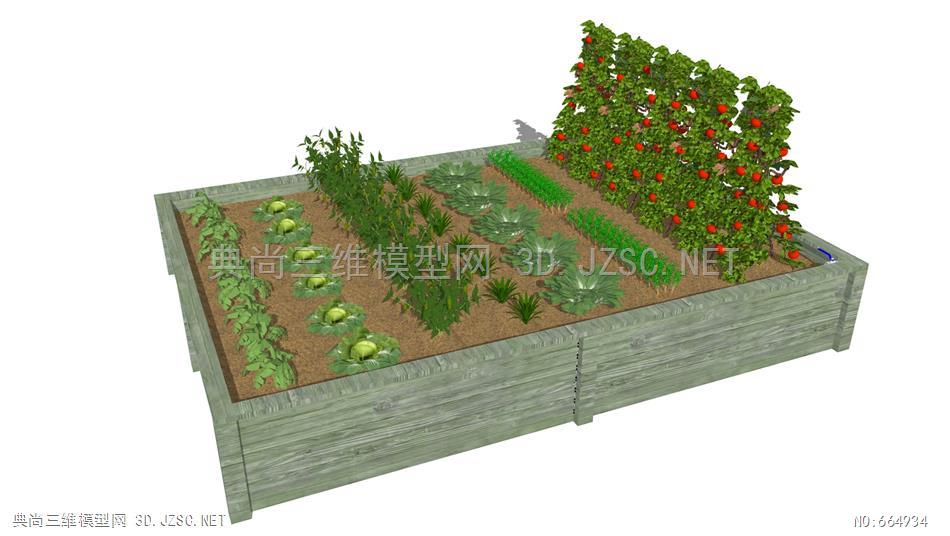 草图农业用地规划模型su模型农村庭院蔬菜种植园菜地菜园栅栏围栏14