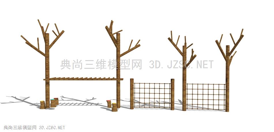 原木无动力儿童设施 (2) 木头玩具 儿童游乐场设施 户外设施 公园活动器材