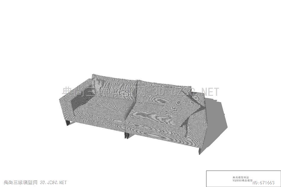 钣金件三人沙发-sketchup模型
