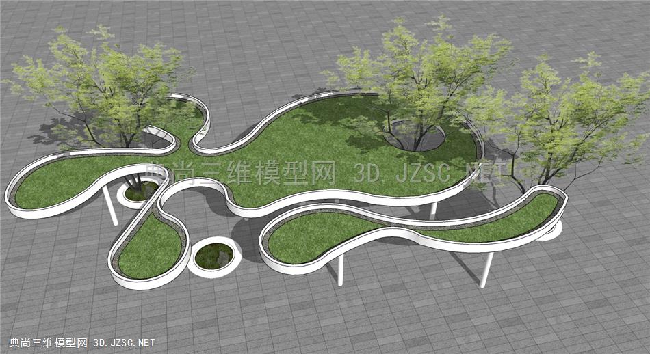 公园异形廊架、绿化景观廊架