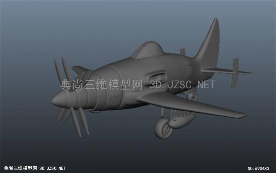 飞机 鲨鱼 战斗机 青鲨卡通飞机机械 模型3dmax模型