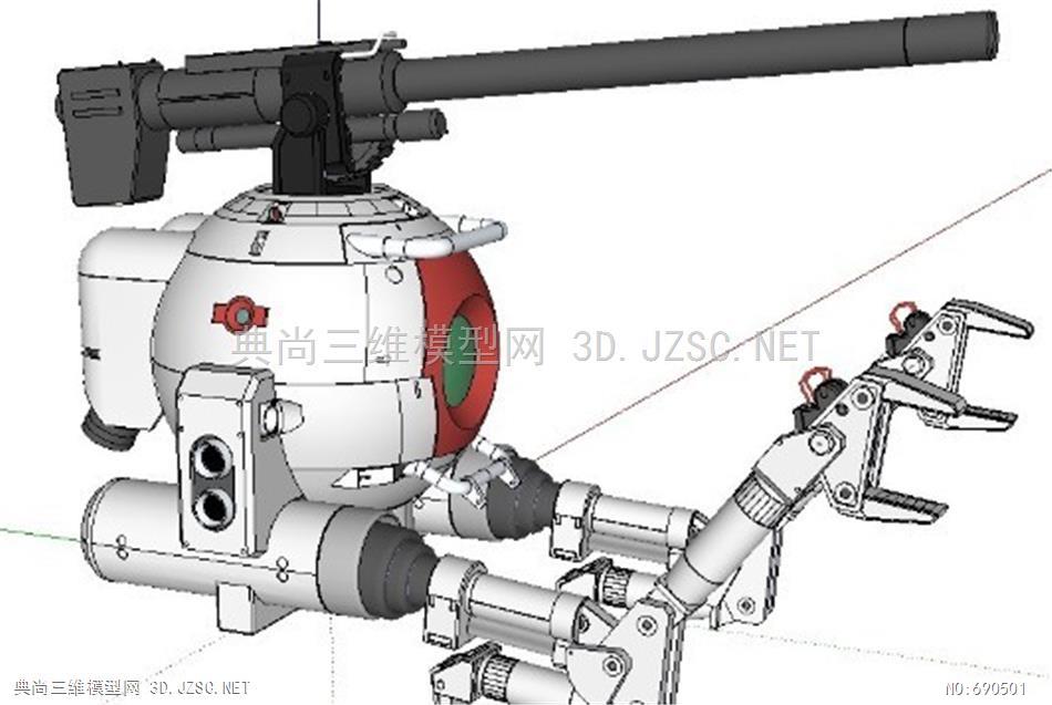 卡通动漫人物 工笔画 图画新年礼物 高达铁球详细构造版3D文件机械 模型