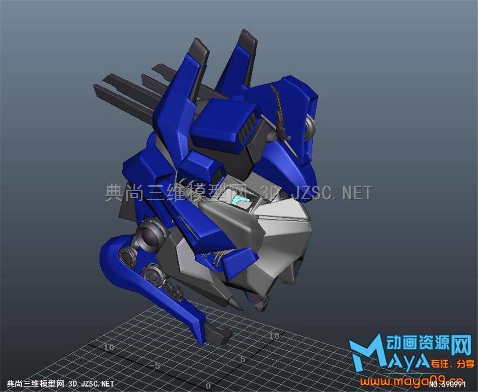 玩具动漫玩具屏幕截图霸气的蓝色机械机器人头部机械模型3dmax模型