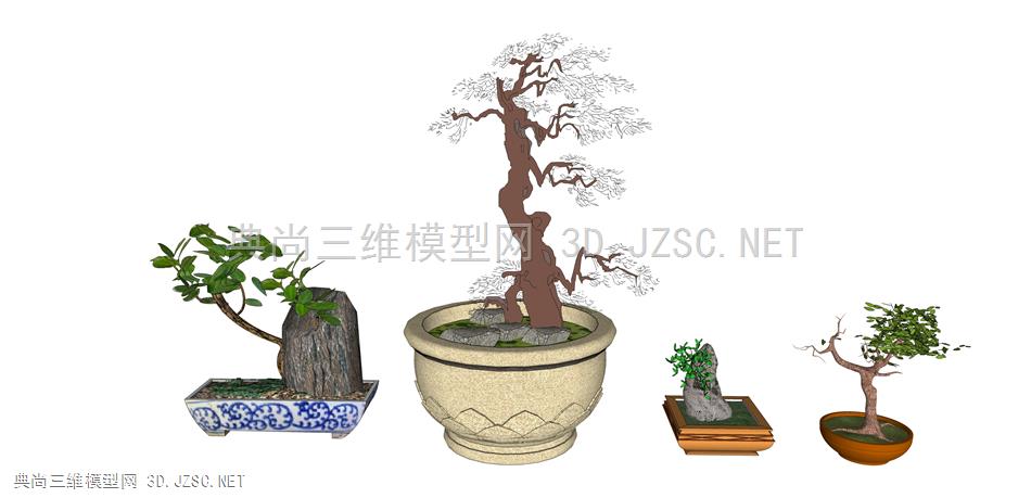 雕塑215 景观小品 室内装饰盆栽  新中式装饰盆栽摆件组合  绿植 植物