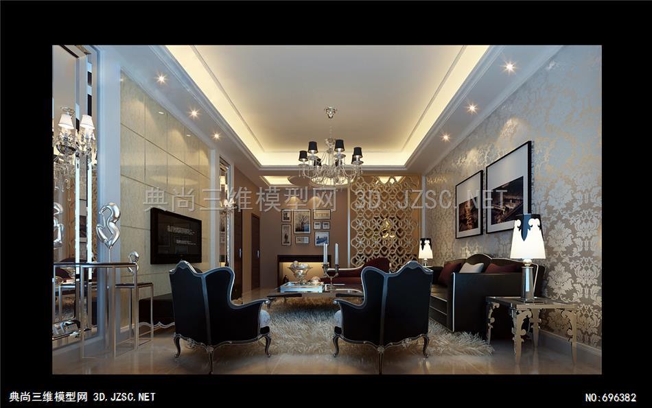 高清欧式客厅模型-晶轩设计123
