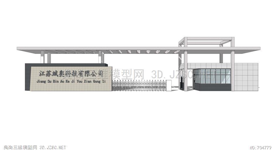 工厂大门小区大门学校大门入口0267su模型