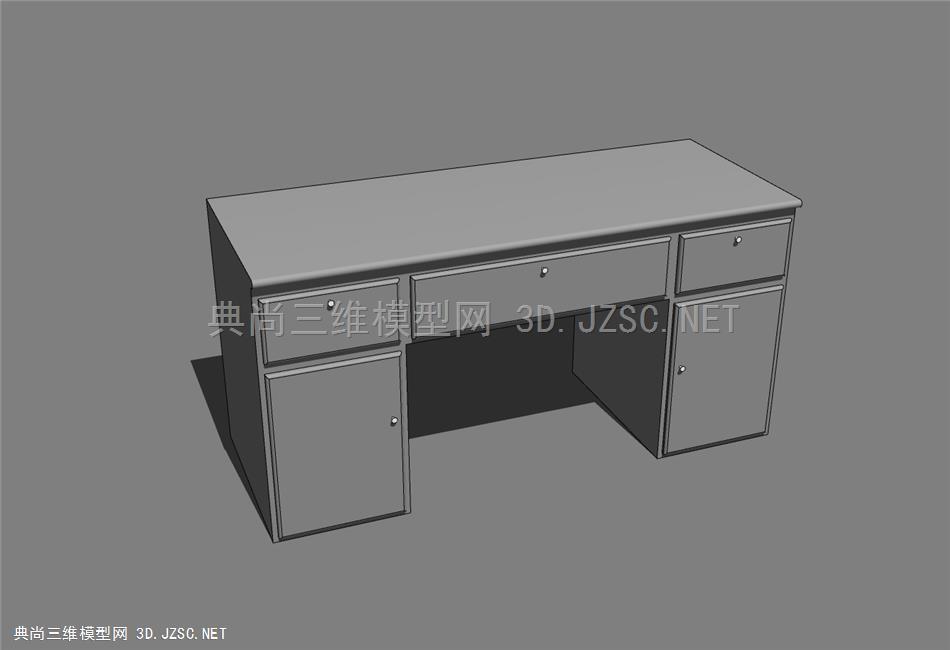 简易木质书桌-SU模型下载