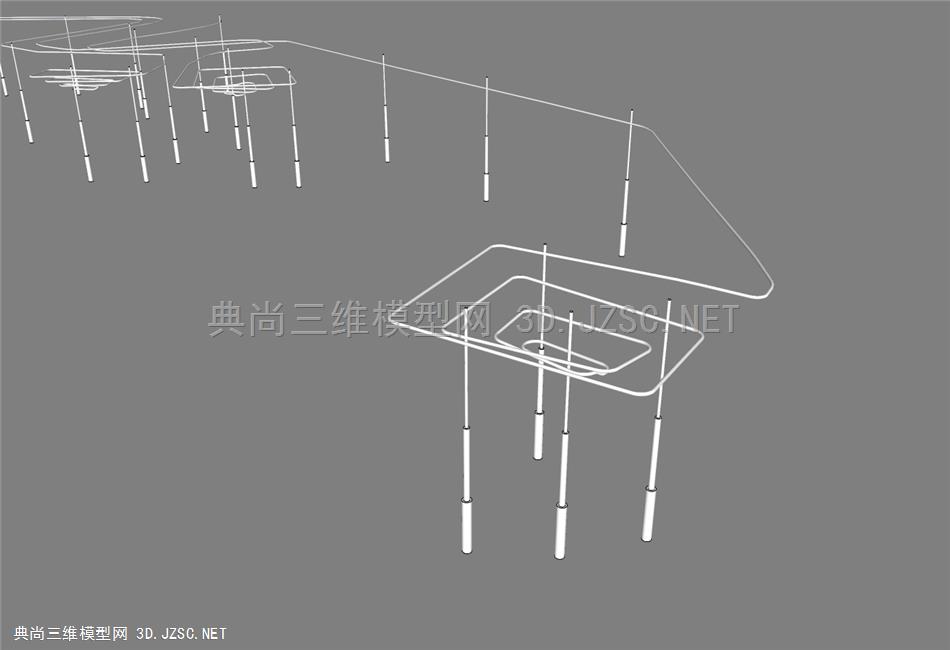 简易蛇形花架-SU模型下载