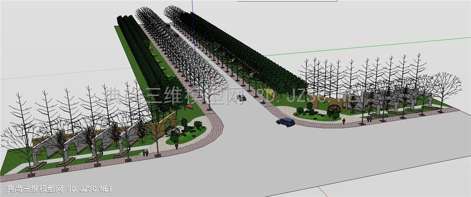 城市道路景观规划 道路绿化带状小品装置1