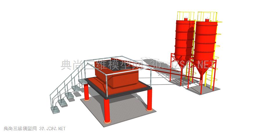 工业筒仓 2  工业容器储蓄塔 工厂积水罐模型 工业设备 工业设施 工厂储水罐 蓄水罐 化工厂设备