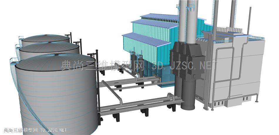 3D化工厂模型 1工业容器储蓄 工厂积水罐模型 工业设备 工业设施 工厂储水罐 蓄水罐 化工厂设备